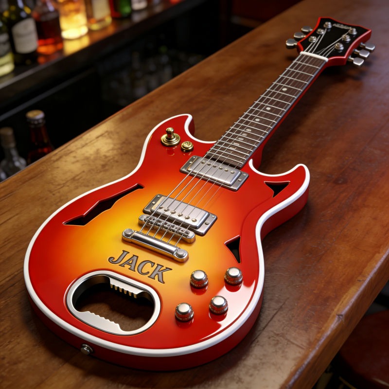 Personalized Guitar Shaped Bottle Opener with Name Concert Celebrations Birthdays Holiday Parties Gift for Guitarists Band Members Music Lovers