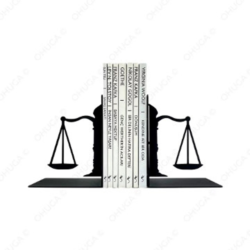 Personalized Justice Metal Bookends Metal Decor Metal Art Gift Best Decoration Scale of Justice Lawyer Books Holder Law Book for Book Lovers Movie Lovers