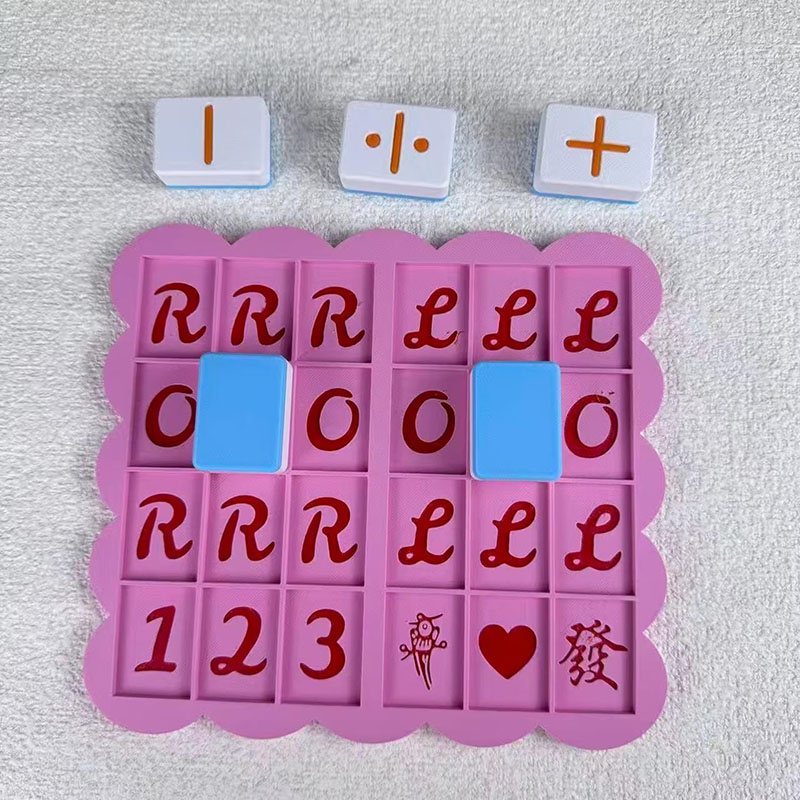 Personalized 3D Printed Mahjong Practice Board Scalloped Edge Tile Holder for Mahjong Players