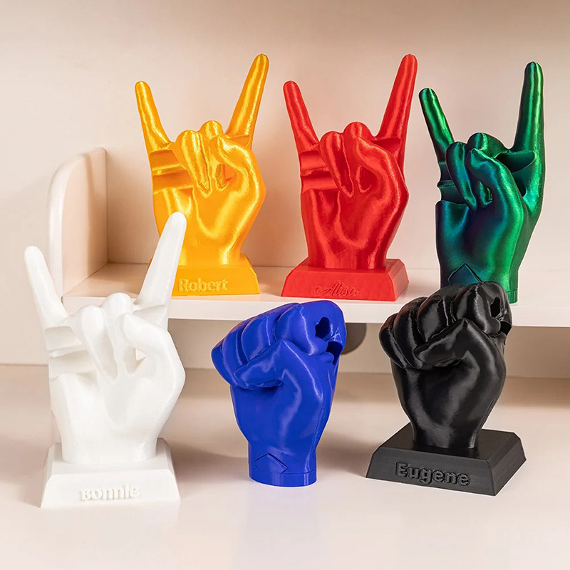 Personalized 3D Printed Rock Hand Faust Gesture Drumstick Display Holder with Name Music Drum Accessory Holiday Birthday Performance Gift for Drummer