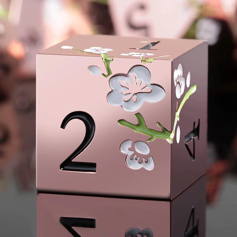 Personalized Mahjong Metal Dice Multi-Color Available Solid Metal Dice Set of 2