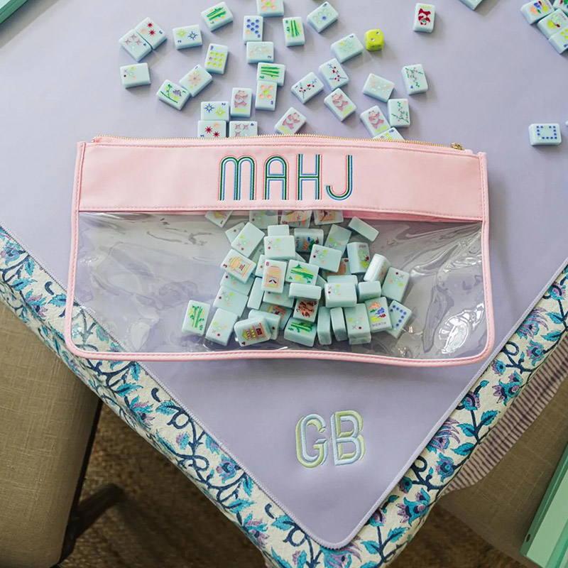 [Copy]Personalized Embroidered Monogram Mahjong Tile Mat Non-Slip Mahjong Table Mat Mahjong Accessories Mahjong Gifts for Mahjong Lovers