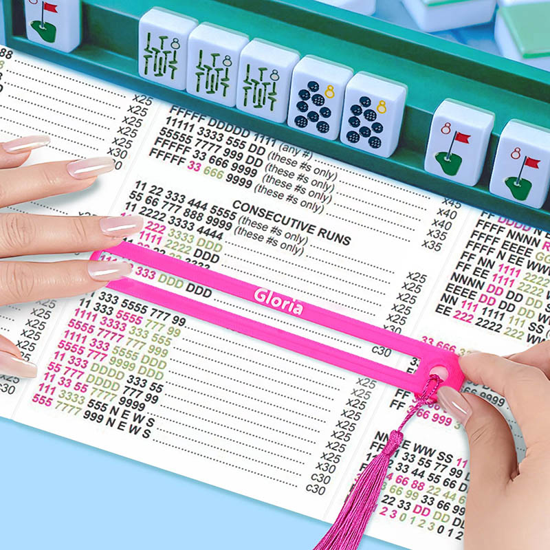 Personalized Multicolor 3D-Printed Mahjong Line Reader with Name and Tassels Mahjong Club Game Night Gift for Mahjong Lovers