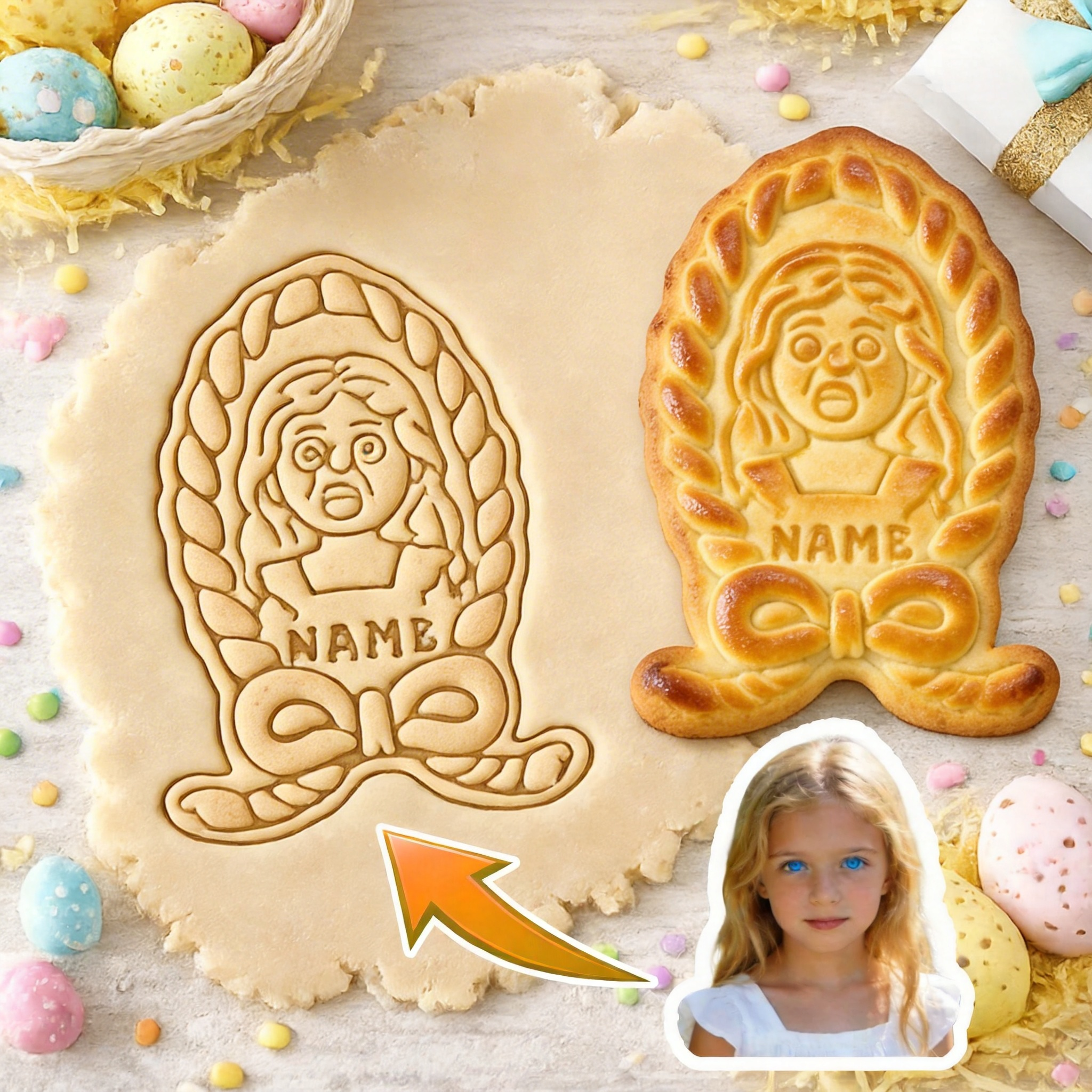 Personalized Cute Face Cookie Easter Cutter from Photo Personalized Gift for Son Kids Gifts Pet Lover Gifts Kids Easter Gifts