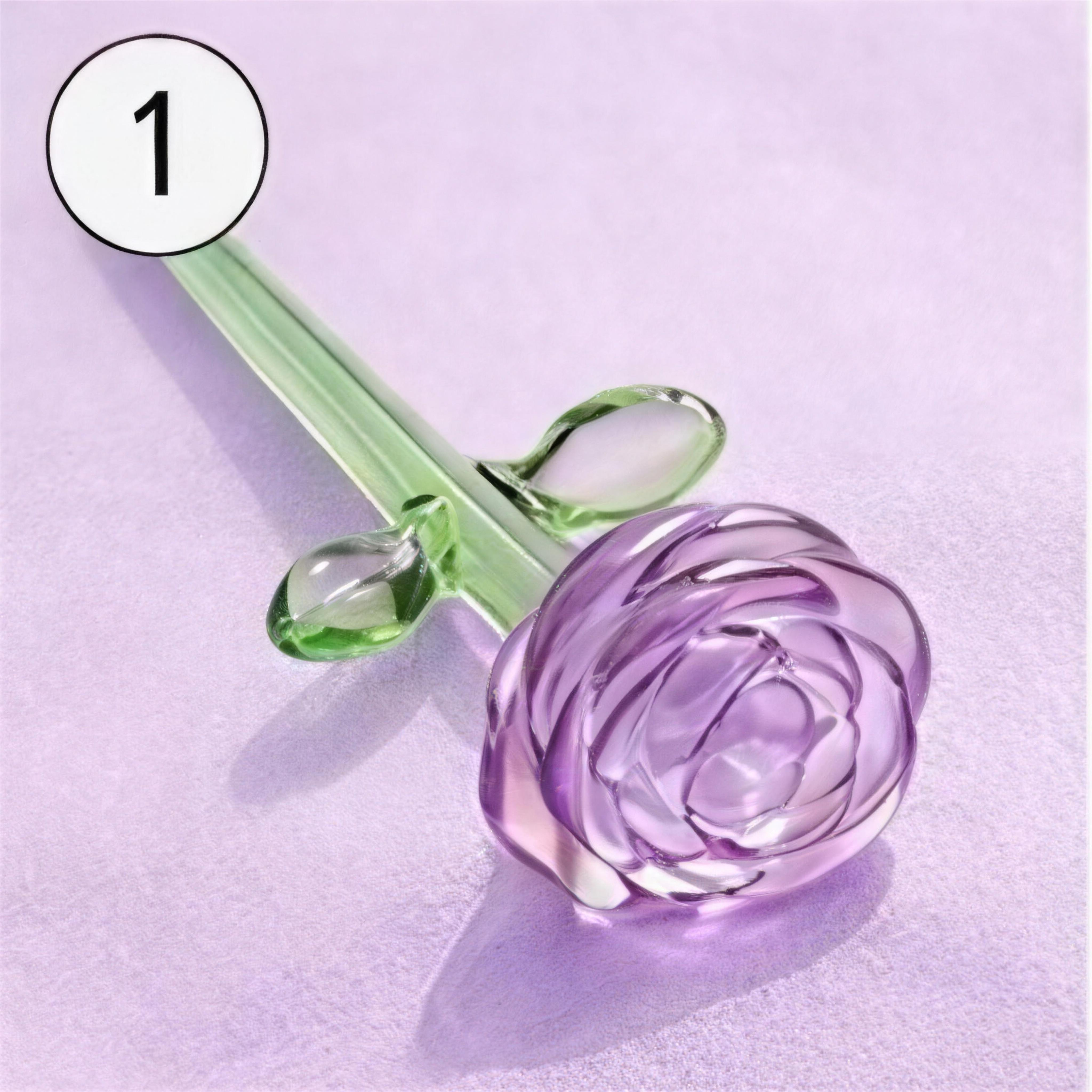 Personalized Glass Birth Month Flower Birth Flower Gift Glass Flower Bouquet for Mom Handmade Tulip & Rose Mix Mother’s Day Gift For Her Home Decor