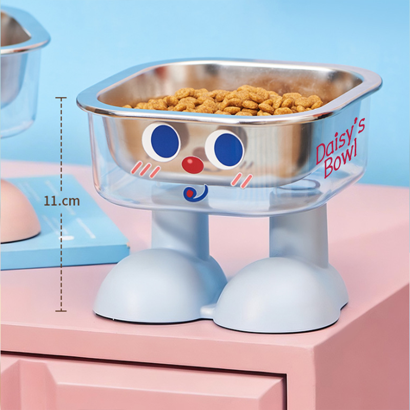 [Copy]Personalized Cute Pet Feeding Bowl with Name Stainless Steel Heavy Base Raised Feeding Bowl Birthday Gift for Dog Cat Owners