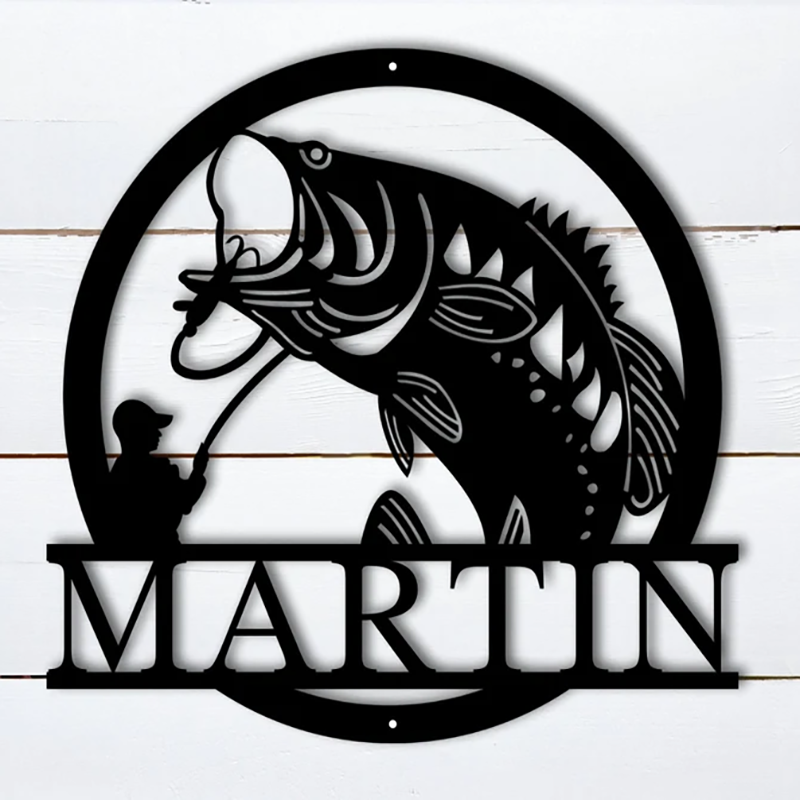  Personalized Fishing Metal Wall Art Fishing Sign Fisherman Gift Perfect for Anglers Home Cabin Decor or Unique Fishing Gifts