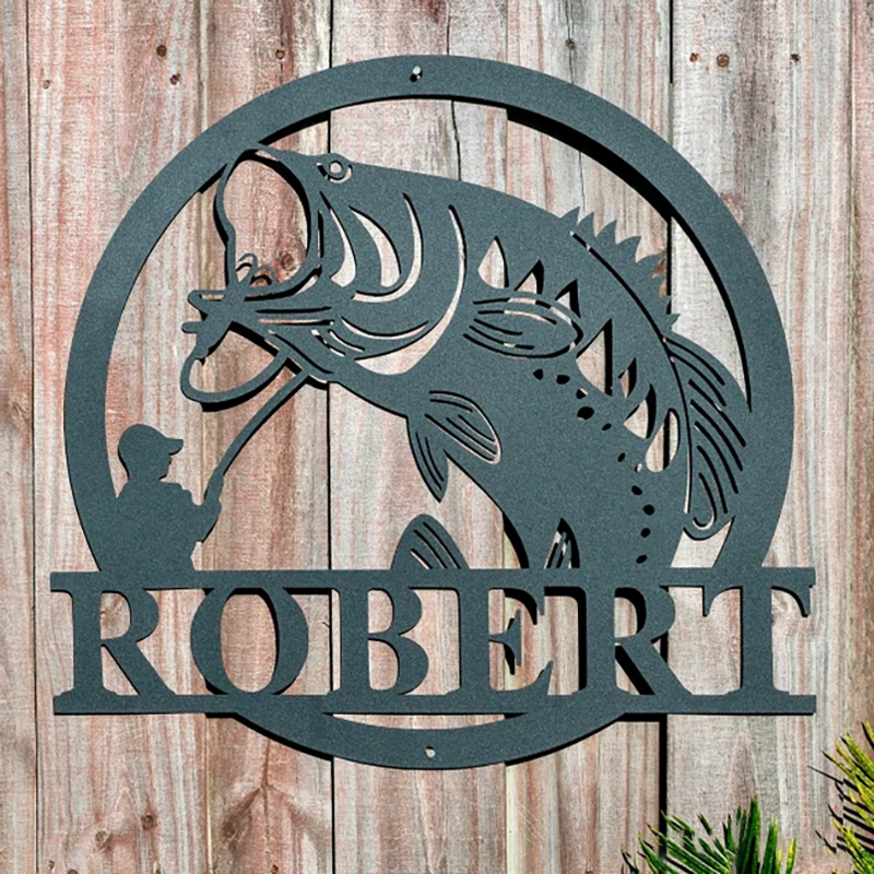  Personalized Fishing Metal Wall Art Fishing Sign Fisherman Gift Perfect for Anglers Home Cabin Decor or Unique Fishing Gifts