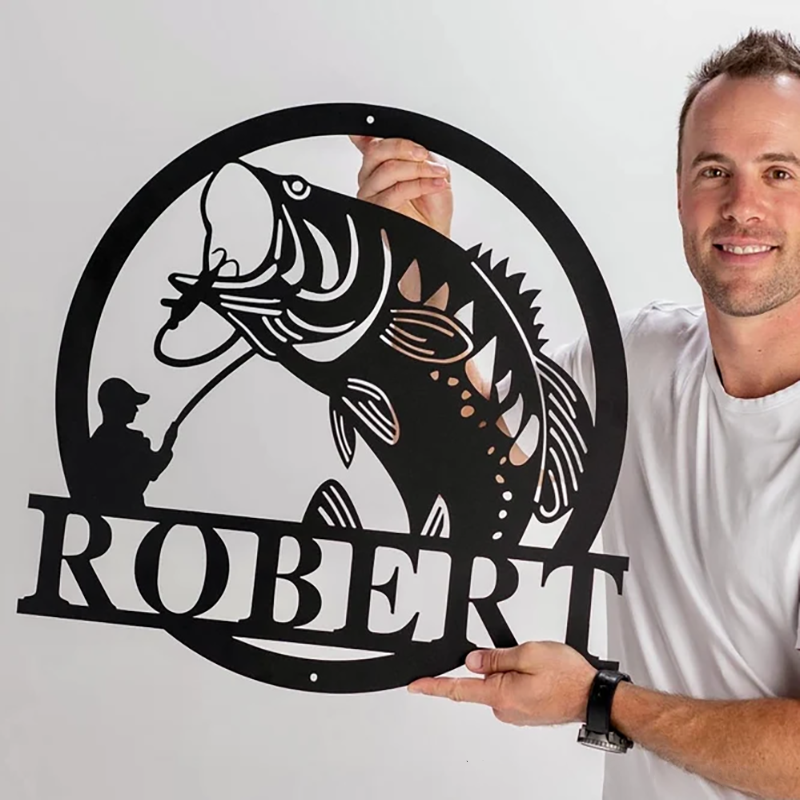  Personalized Fishing Metal Wall Art Fishing Sign Fisherman Gift Perfect for Anglers Home Cabin Decor or Unique Fishing Gifts