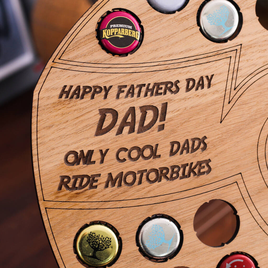 Personalized Motorcycle Helmet Beer Cap Holder Only Cool Dads Ride Motorbikes Wooden Bottle Cap Display Fathers Day Gift For Biker Dad