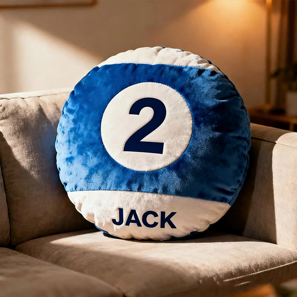Personalized Graphic3DPrint Billiard Ball Pillow with Custom Name and Number