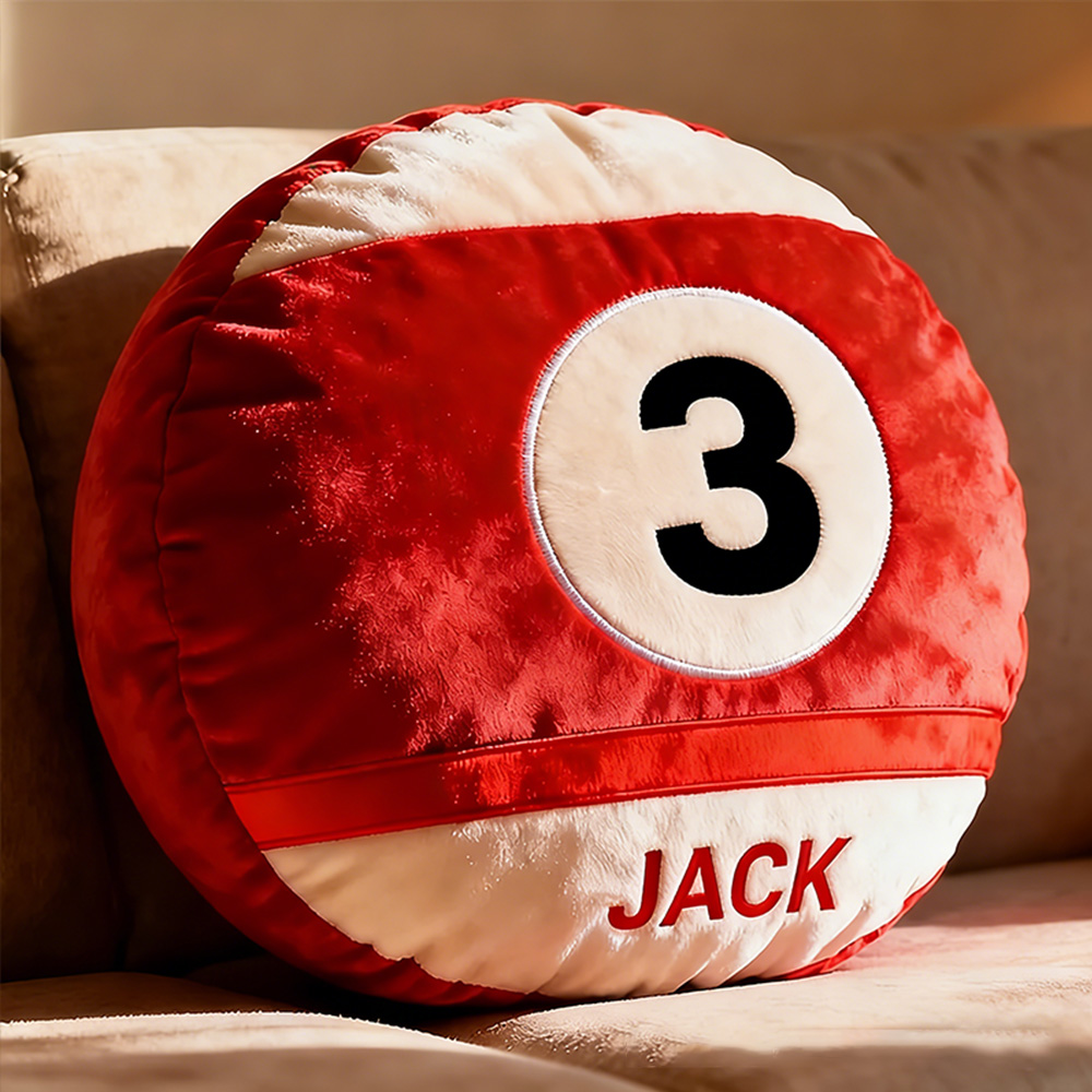 Personalized Graphic3DPrint Billiard Ball Pillow with Custom Name and Number