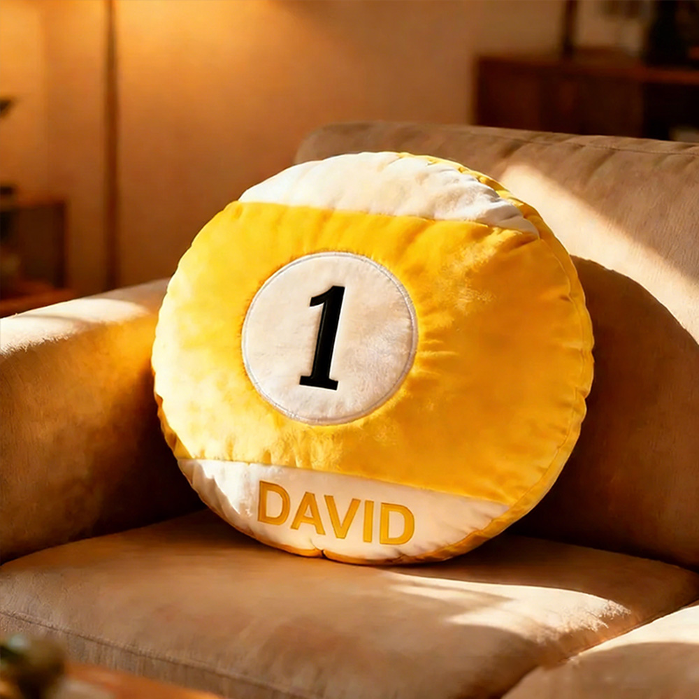 Personalized Graphic3DPrint Billiard Ball Pillow with Custom Name and Number