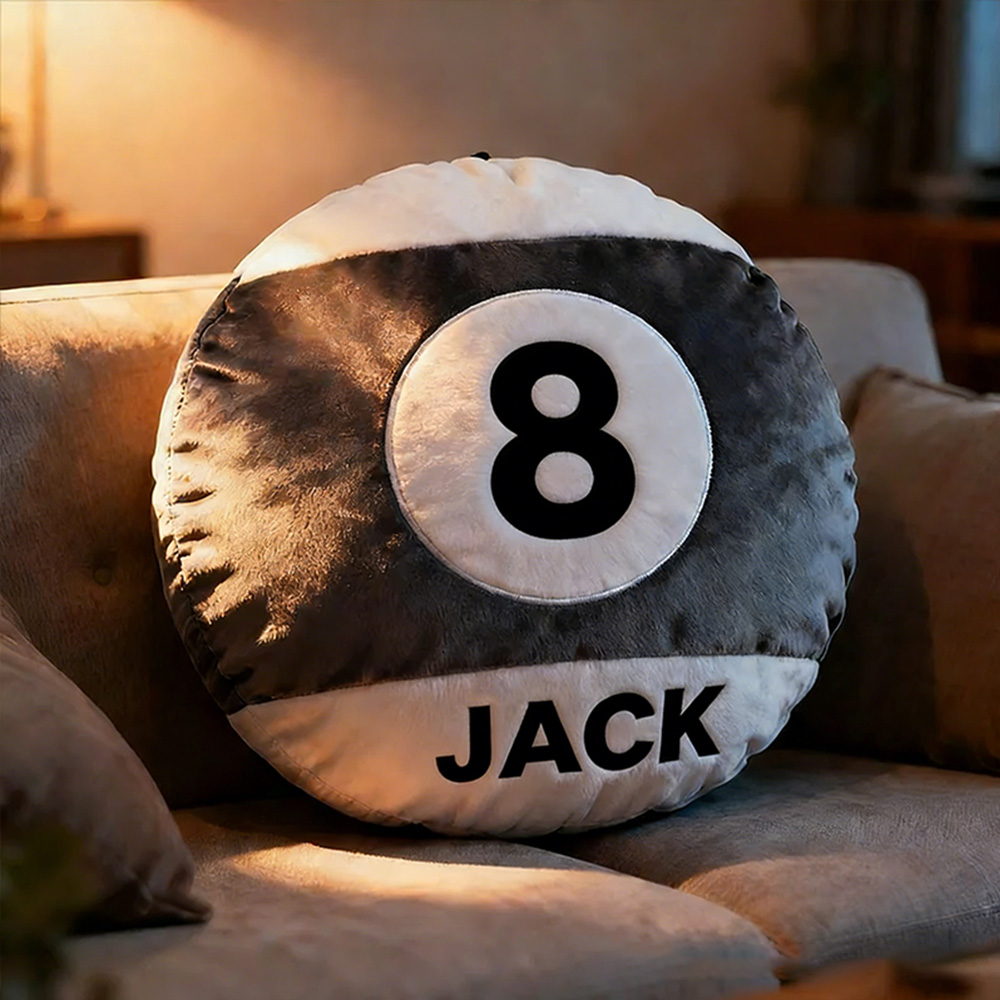 Personalized Graphic3DPrint Billiard Ball Pillow with Custom Name and Number