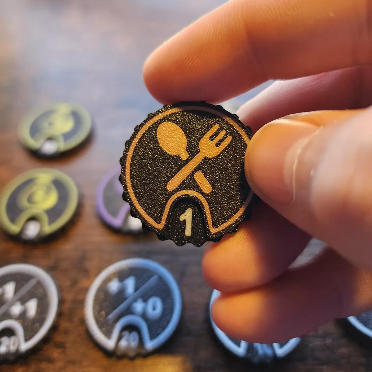 Arkham Horror LCG Premium Acrylic Token Set | Upgrade Tokens for Resources, Clues, Doom & Skill Modifiers | Tabletop Game Accessories