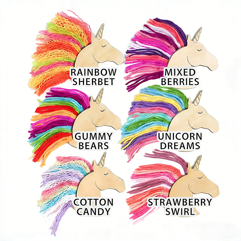 Personalized DIY Unicorn Craft Kit for Kids Custom Name Plaque Paints and Yarn for Creative Fun DIY Wood Macrame Paint Set