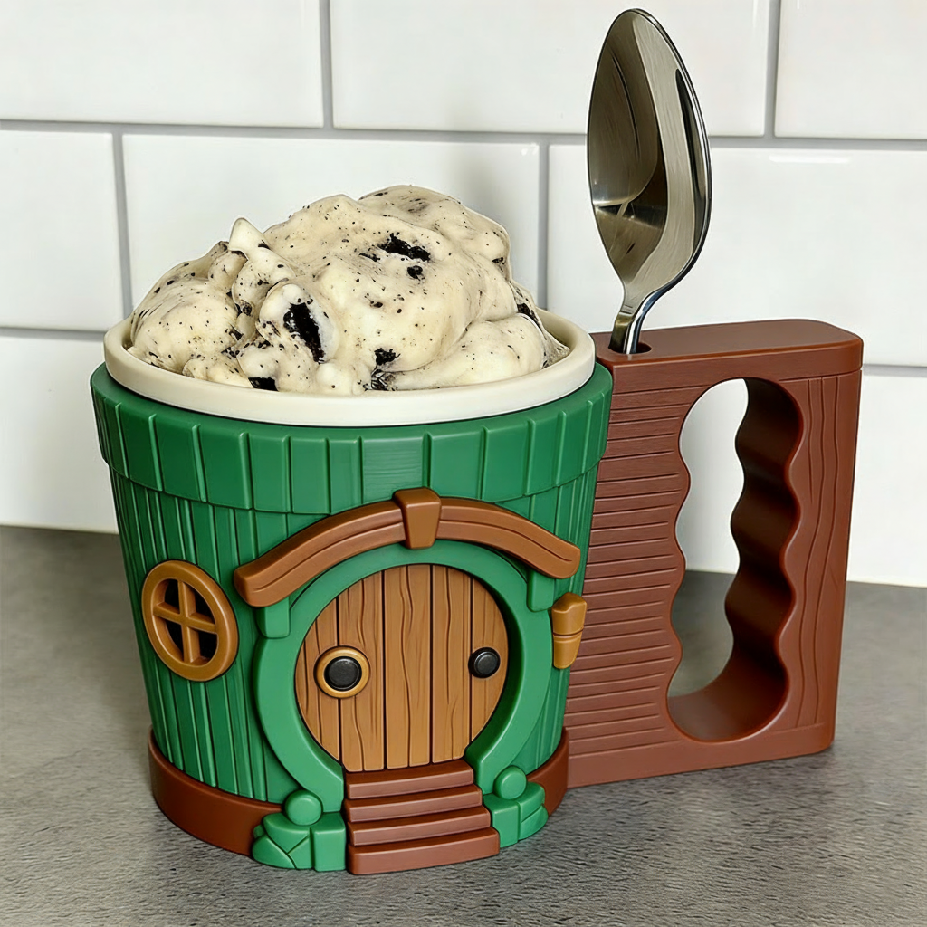 Personalized Final Home Movie Ice Cream Pint Holder with Spoon Slots Eco-Friendly 3D Print for Movie Lovers