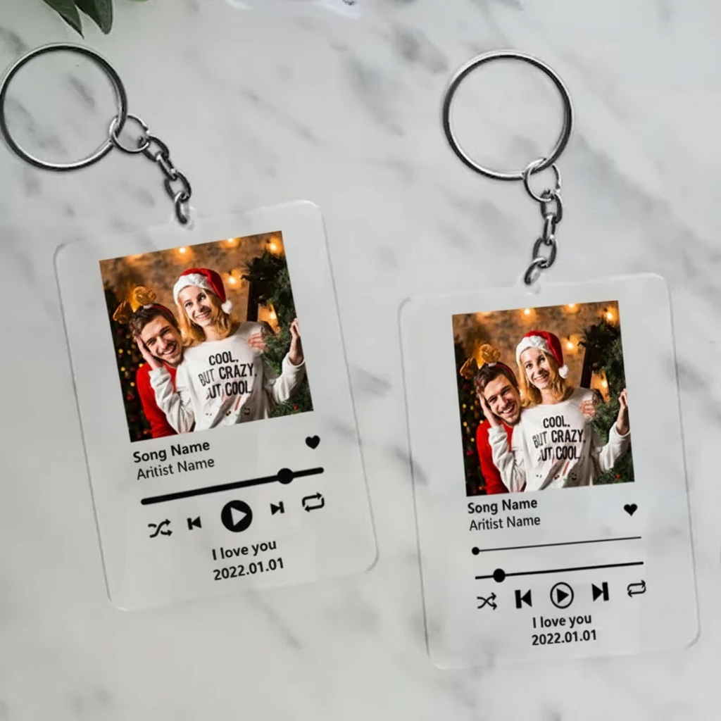 Personalized Keychain for Music Lovers and Personalized Acrylic Keychain Custom the Song and Photo and Album Cover