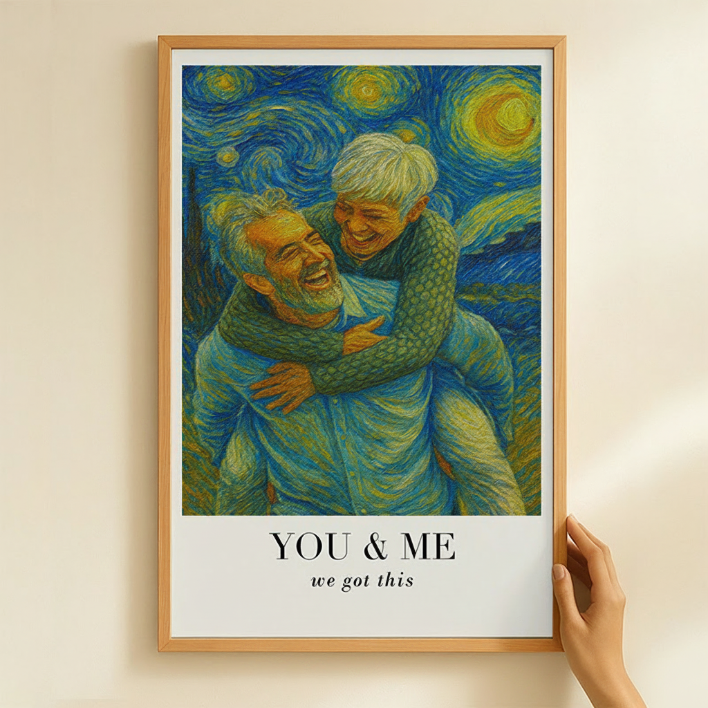 Personalized Van Gogh We Got It Wall Art For Couples Poster Without Frame Custom Art Lover Gift Custom Portrait