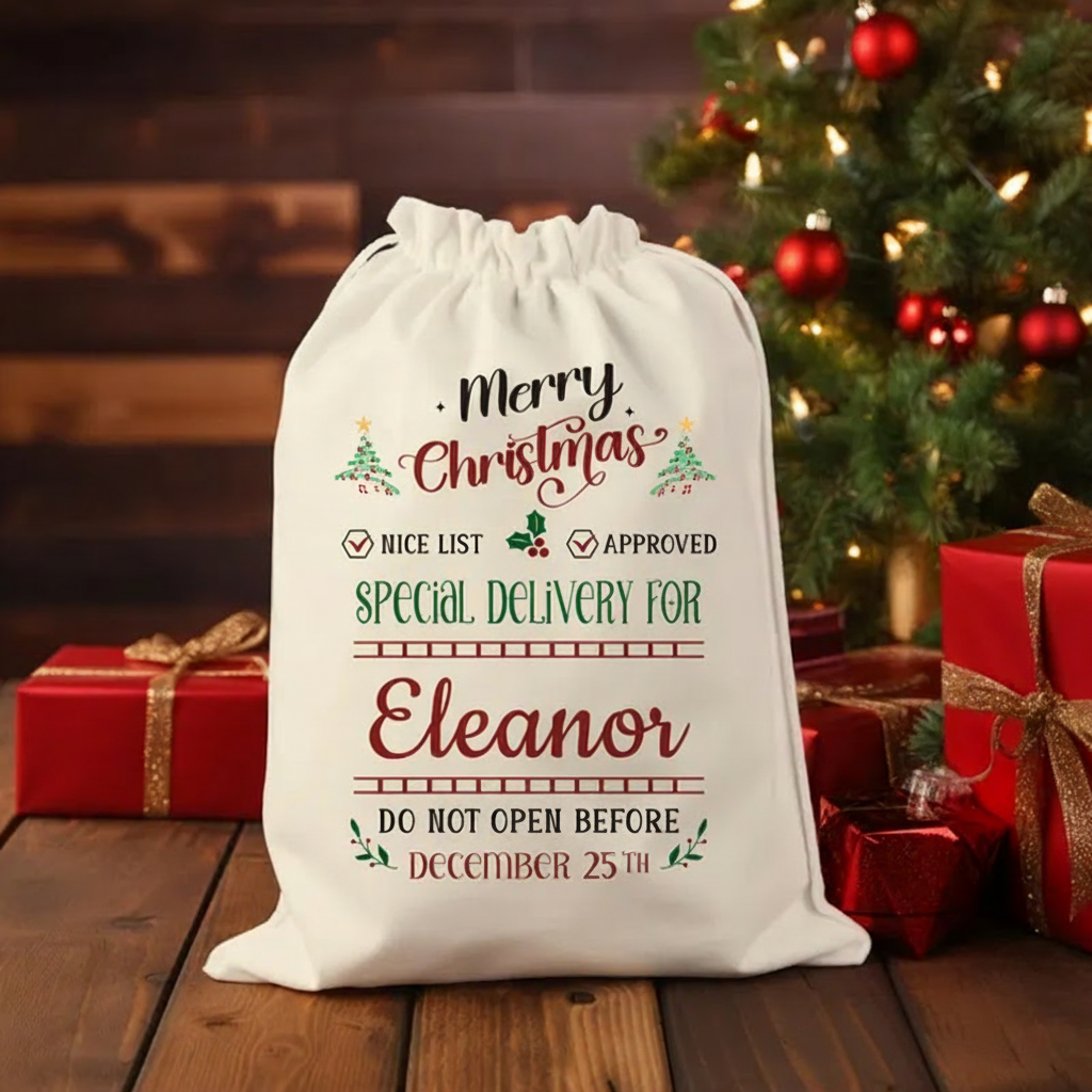 Personalized Christmas Sack Custom Christmas Bag Christmas Tote Bag Christmas Gift Bags Santa Sack Christmas-Personalized Gift Bag