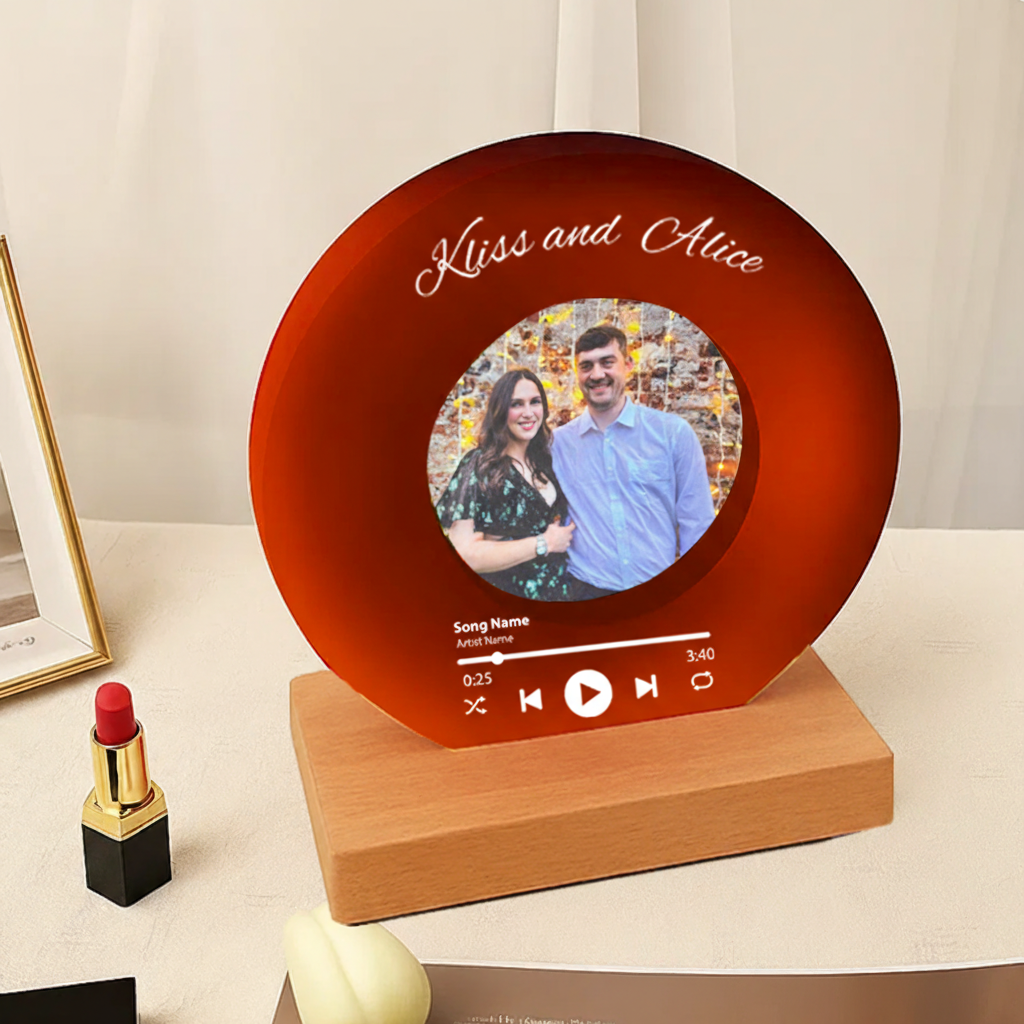 Personalized Vinyl Record with Photo and Acrylic Song Plaque and Anniversary Gift for Friends and Birthday Gift for Her Him and Christmas Gifts