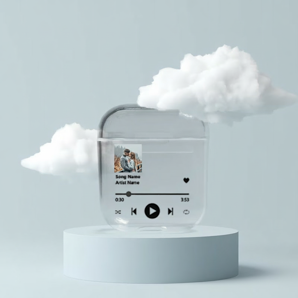 Personalized Music Plaque Earphone Protective Cover Album Cover  and Custom Music Player Display and Audio Control and Music Player