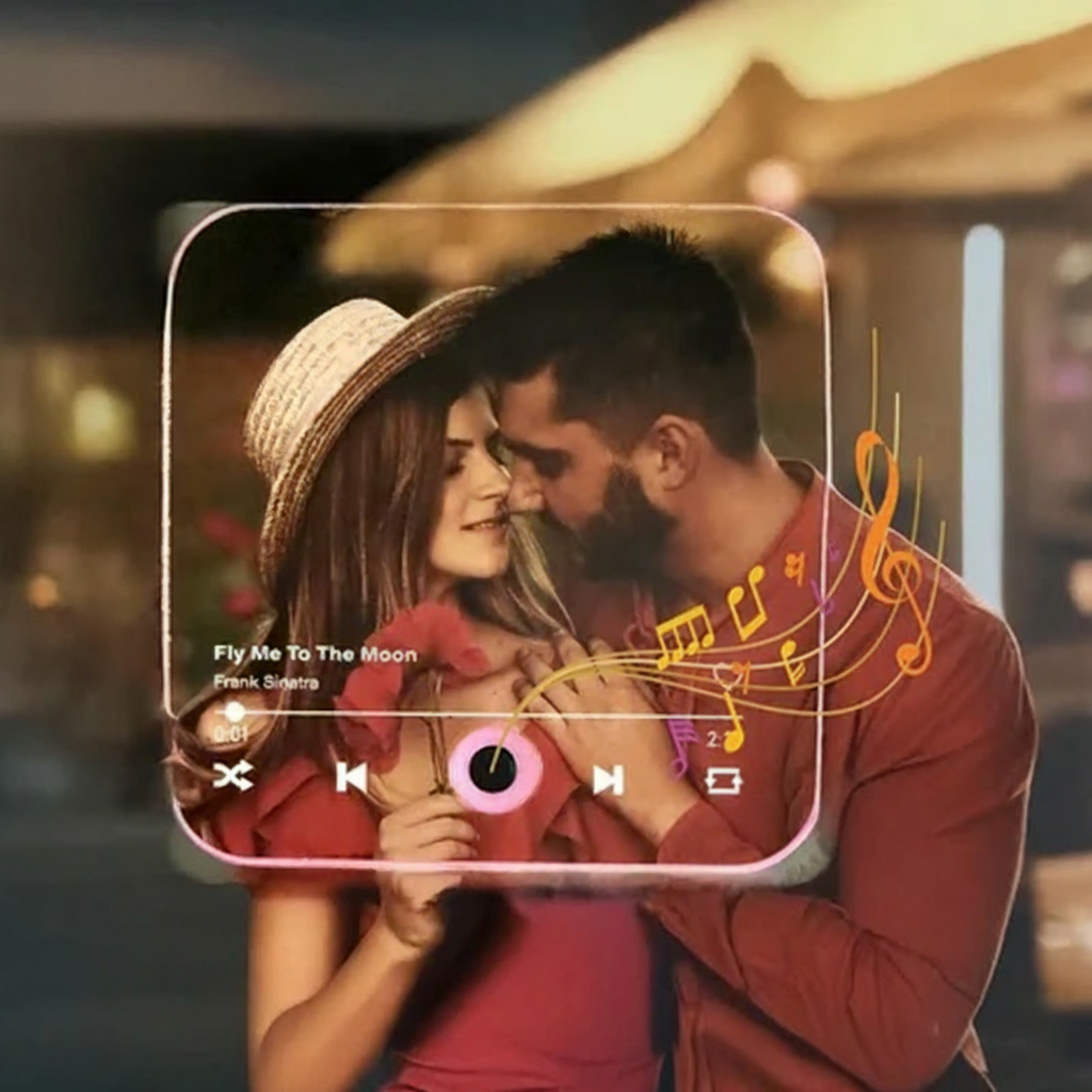 Personalized Music Gift Fridge Magnet and Valentines Day Gift and Anniversary Gift and Custom Photo Music Box and Music Box Play Song Gift