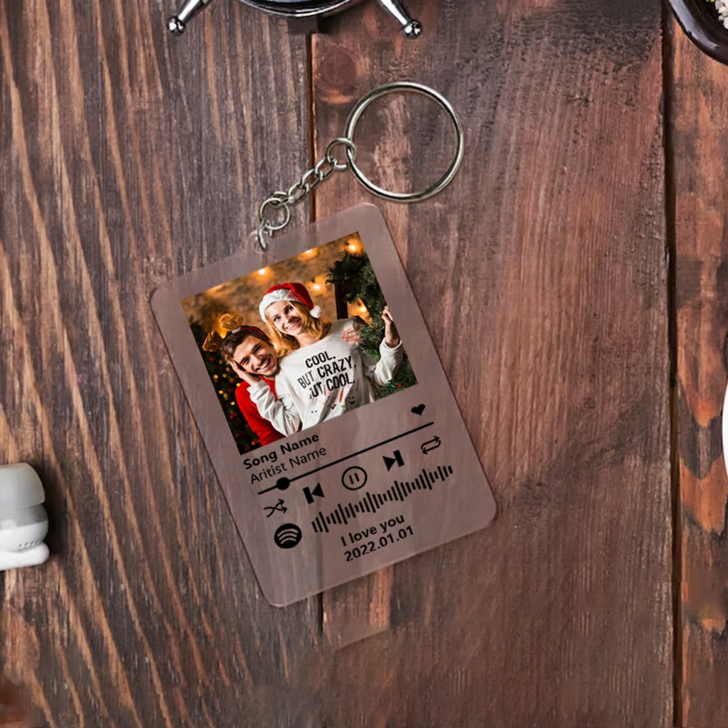 Personalized Keychain for Music Lovers and Personalized Acrylic Keychain Custom the Song and Photo and Album Cover