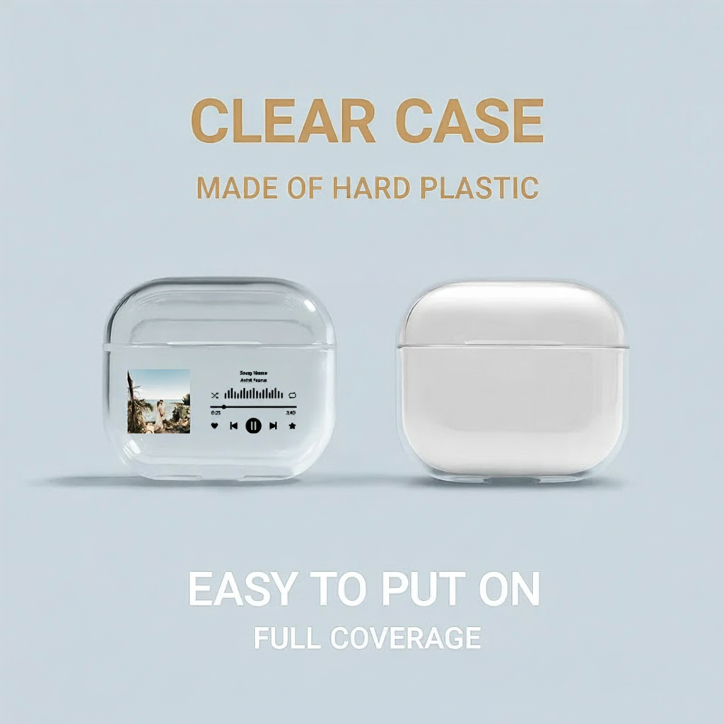 Personalized Music Plaque Earphone Protective Cover Album Cover  and Custom Music Player Display and Audio Control and Music Player