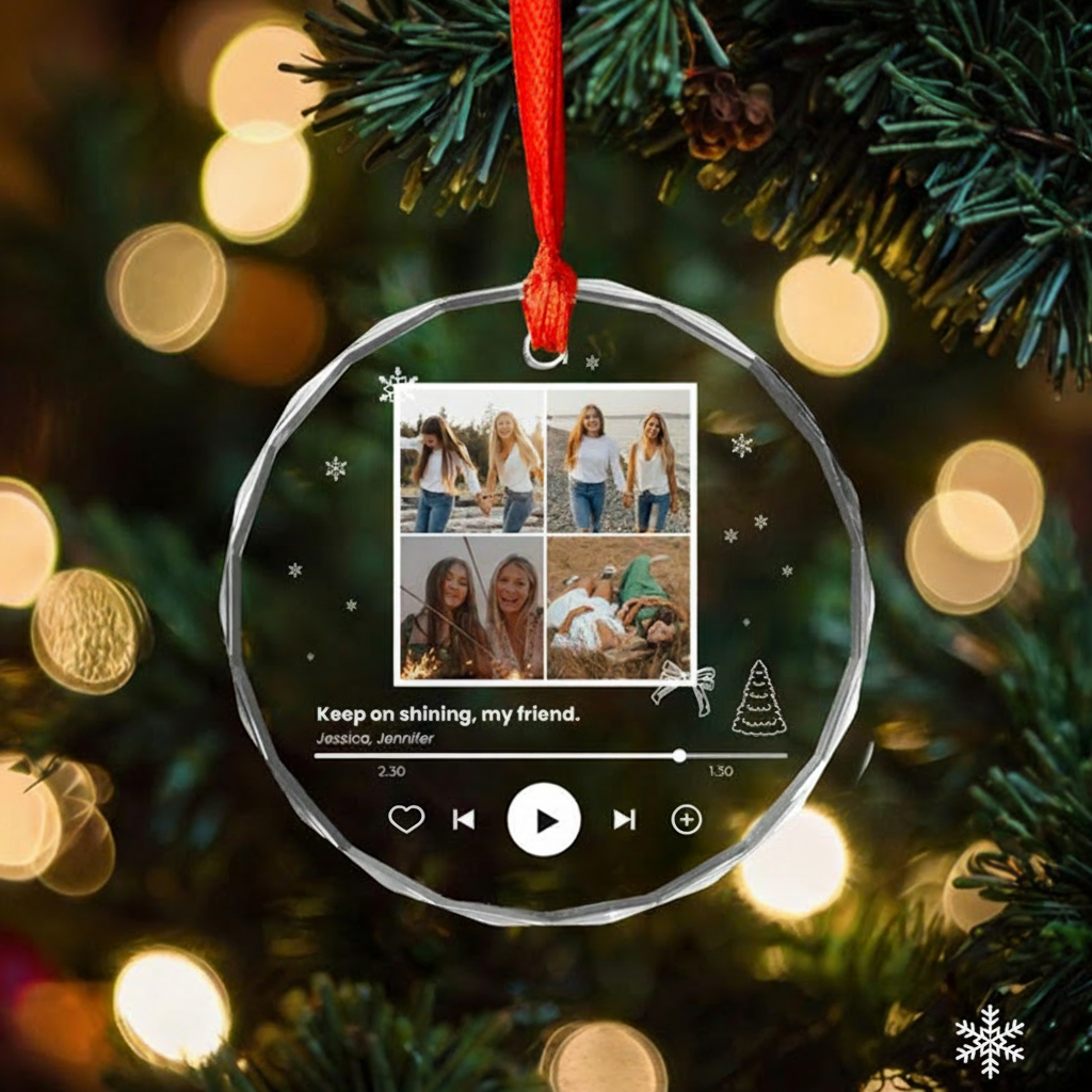 Personalized Photo Ornament Christmas Ornament Music Plaque Gift