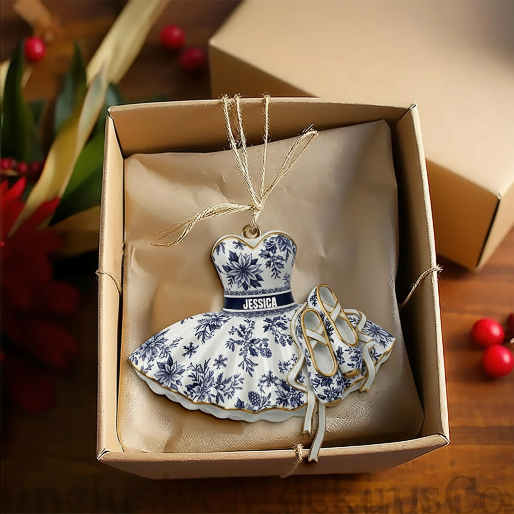Personalized 2D Blooming Ballet Dress Christmas Acrylic Ornament Dance Lovers Christmas Gift Dancer Xmas Gift Christmas Decor