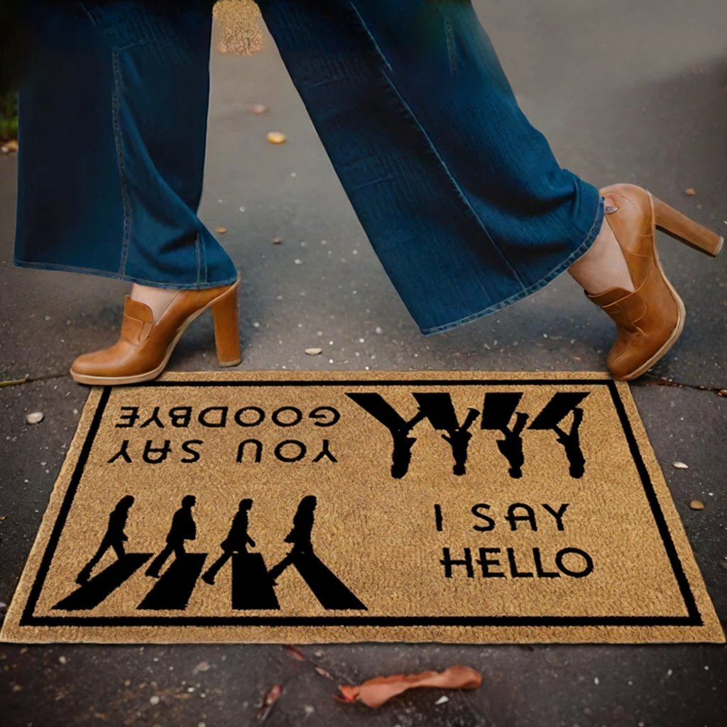 Personalized Hello Goodbye Doormat Musical Welcome Mat New Home Gift Mat