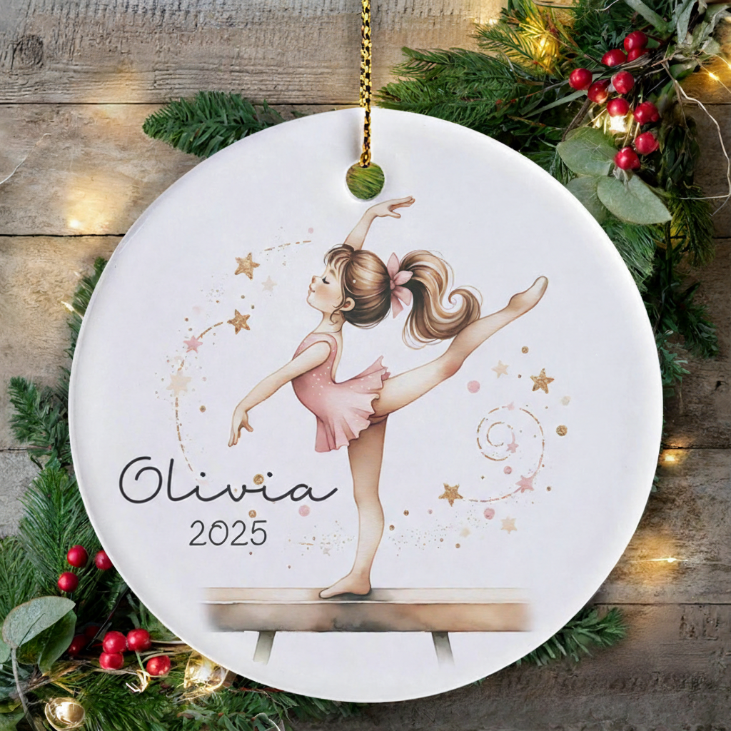 Personalized Elegant Gymnastics Ceramic Christmas Ornament Dance Lovers Christmas Gift Dancer Xmas Gift Christmas Decor