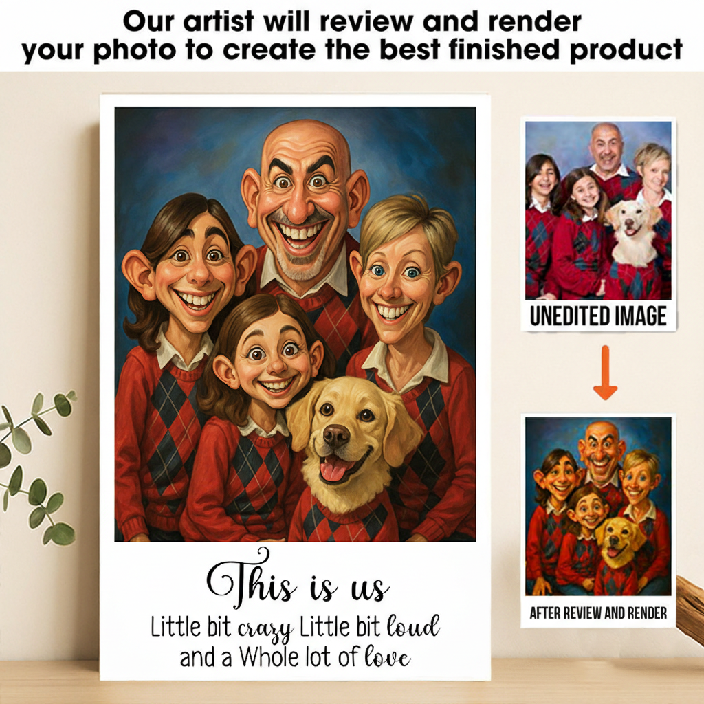 Personalized Caricature Wall Art For Family Siblings Sisters Poster Without Frame Custom Cartoon Art Lover Gift Custom Portrait