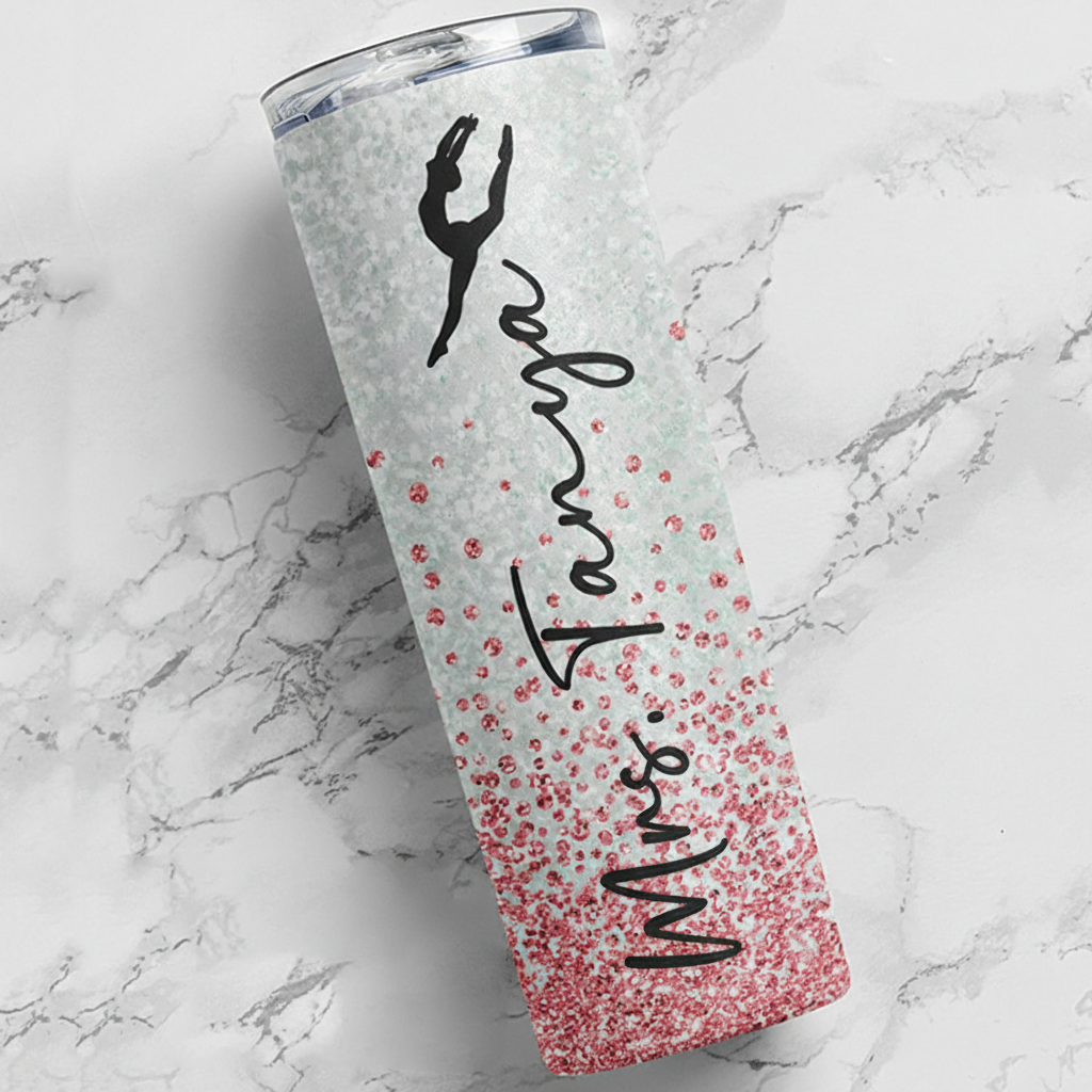 Personalized Glitter Style Tumbler Gifts for Dance Teacher Dance Lover Tumbler Gift for Teacher