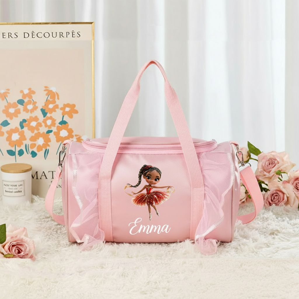 Personalized Classic Cartoon Ballerina Dance Bag for Girls Duffle Bag Pink Ballet Dance Bag Gymnastic Cheer Girl Christmas Gift Back To School Gift