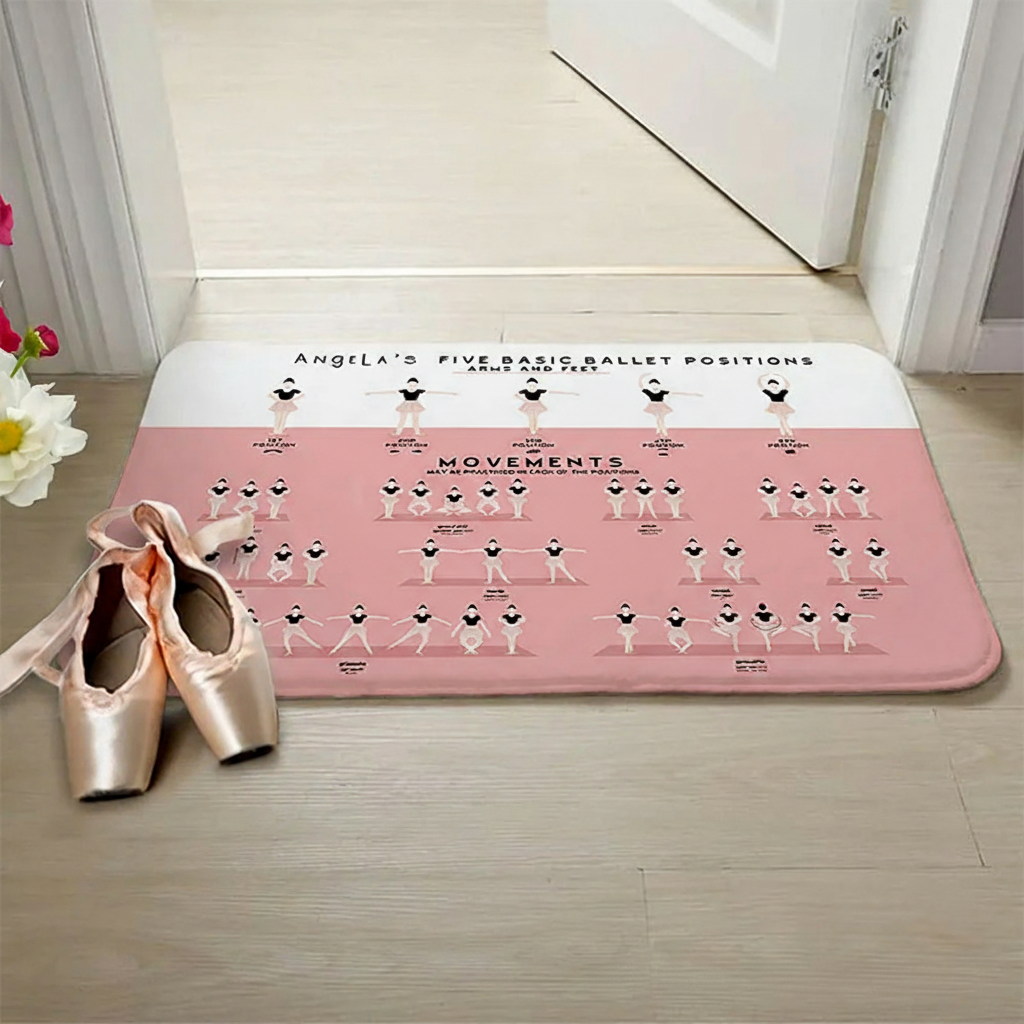 Personalized Ballet Positions & Movements Doormat Ballerina Family Door Mat Welcome Mat for Dance Lovers Housewarming Gifts