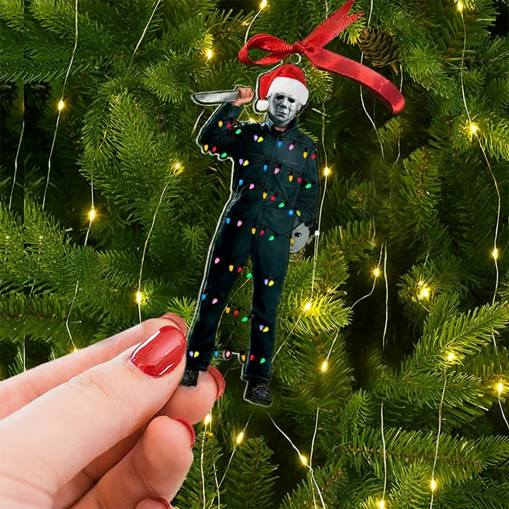 Personalized Funny Horror Movie Photo 2D Flat Acrylic Ornament Movie Christmas Gift Film Xmas Gift Christmas Decor