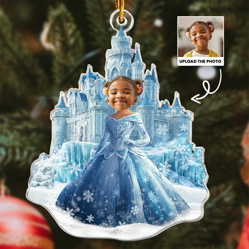 Personalized Ice Princess Custom Face Christmas Ornament 2025 Acrylic Ornament Movie Christmas Gift for Daughter Girl Kids Christmas Decor