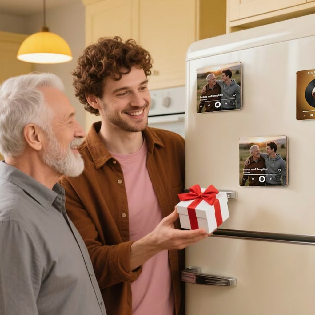 Personalized Music Fridge Magnet and Play Full Song & Recordable Fridge Magnet and Photo Music Fridge Magnet