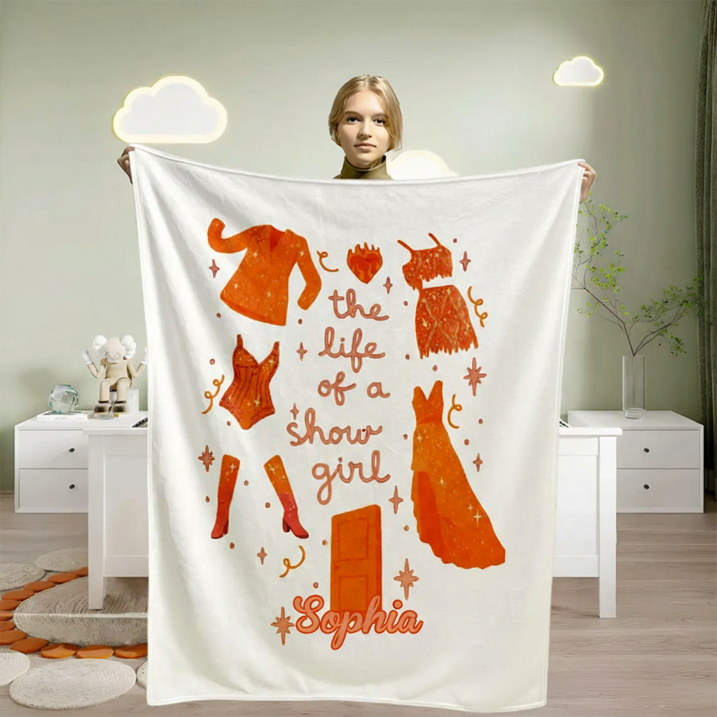 Personalized Life of a Show Girl Blanket Flannel Blanket Ballet Lover Blanket with Name for Dance Lovers Dancer