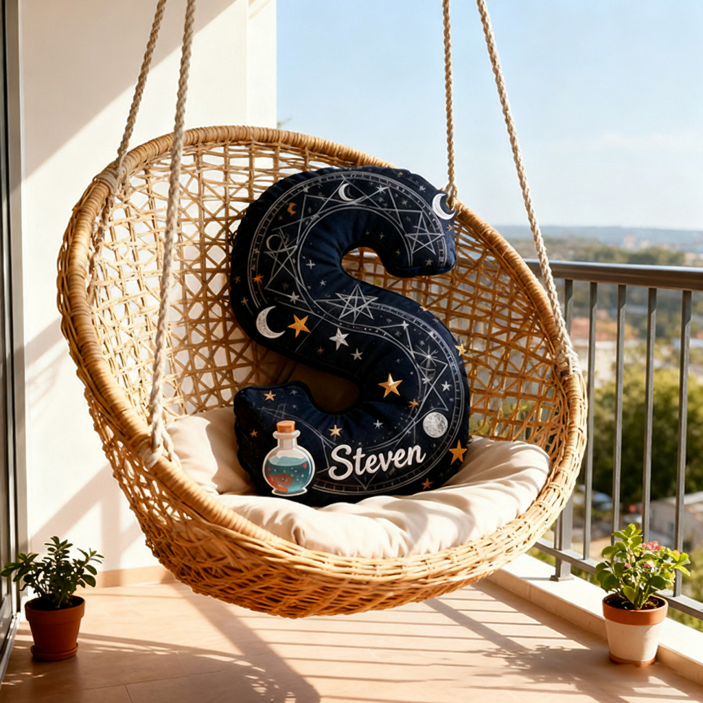 Personalized Galaxy Magisc Themed Christmas Gift Pillow with Stars Constellations Moon and Magical Potion Design  Graphic 3D Print Pillow