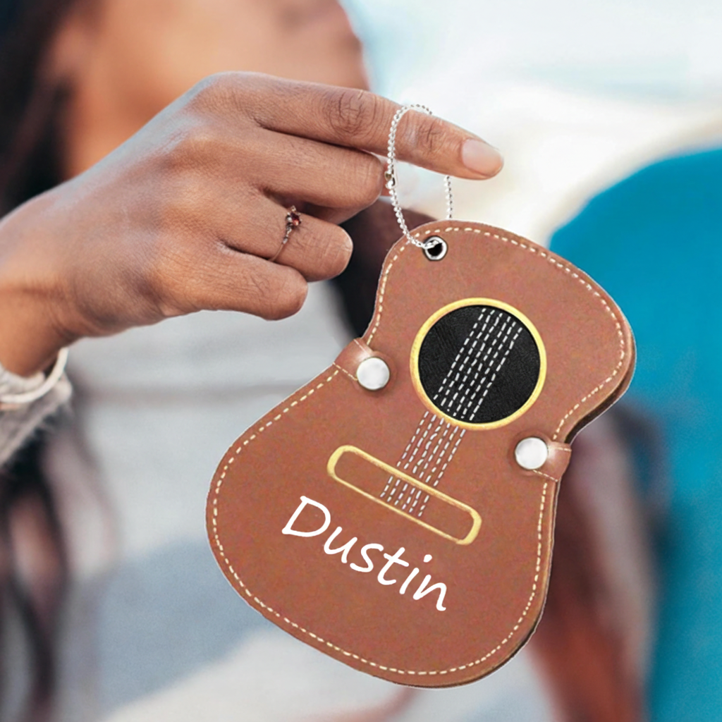 Personalized Your Handwriting Guitar Shaped Sleeve Custom Guitar Pick Holder Gift for Guitarist Guitar Pick Case