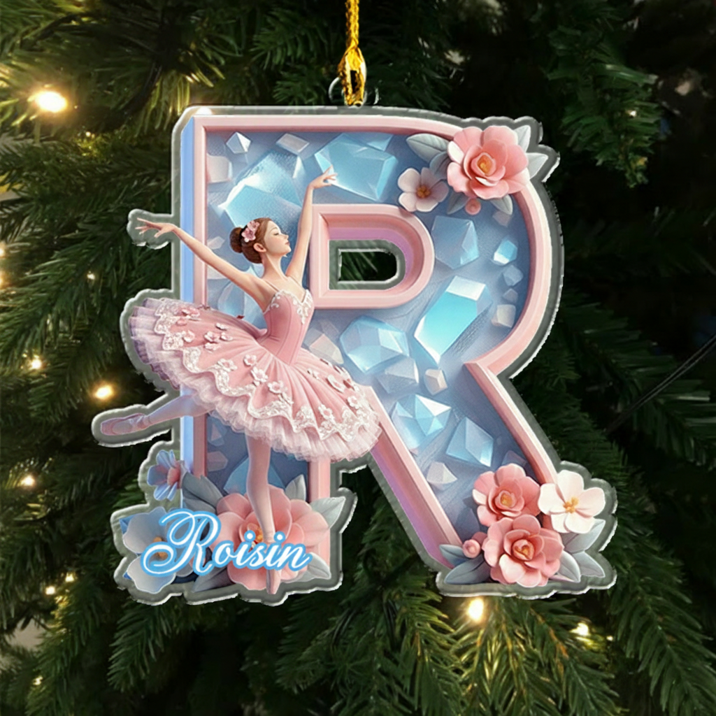 Personalized Crystal Ballet Alphabet Acrylic Ornament Dance Lovers Christmas Gift Dancer Xmas Gift Christmas Decor
