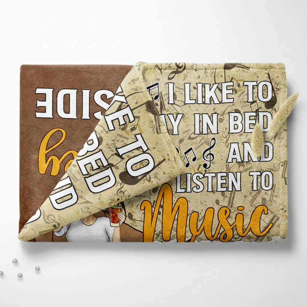 Personalized Just A Girl Who Loves Music Gift For Yourself Custom Fleece Blanket