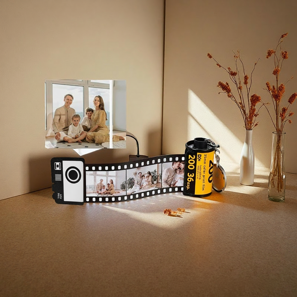 Personalized Photo Keychain Film Roll Camera Roll Keyring Custom Camera Film Keychain Anniversary Gift for Photography Lovers Memory Gift