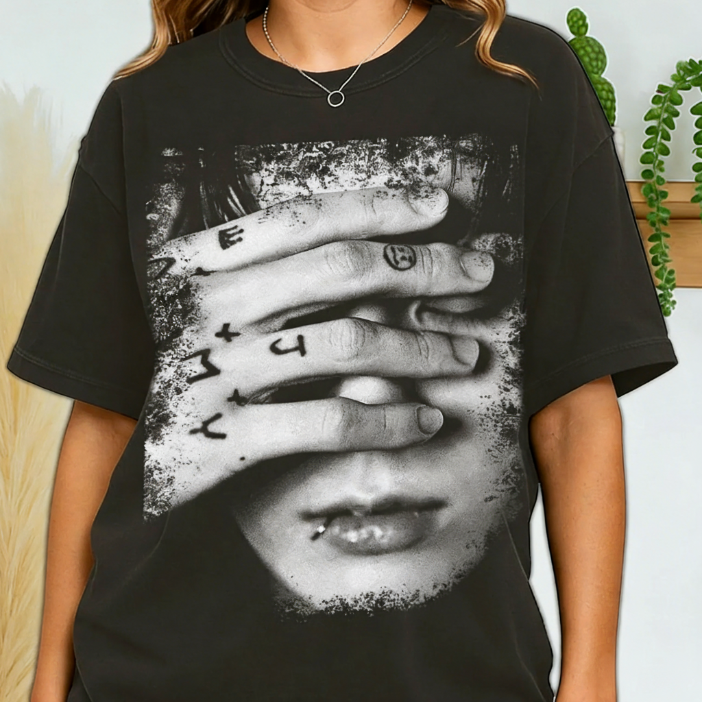 Personalized Retro 90's Comfort Colors Jungkook T-Shirt Jungkook Covering Eyes Kpop Fan Tee T-Shirt Gift for Women and Man for BTS ARMY for Concert