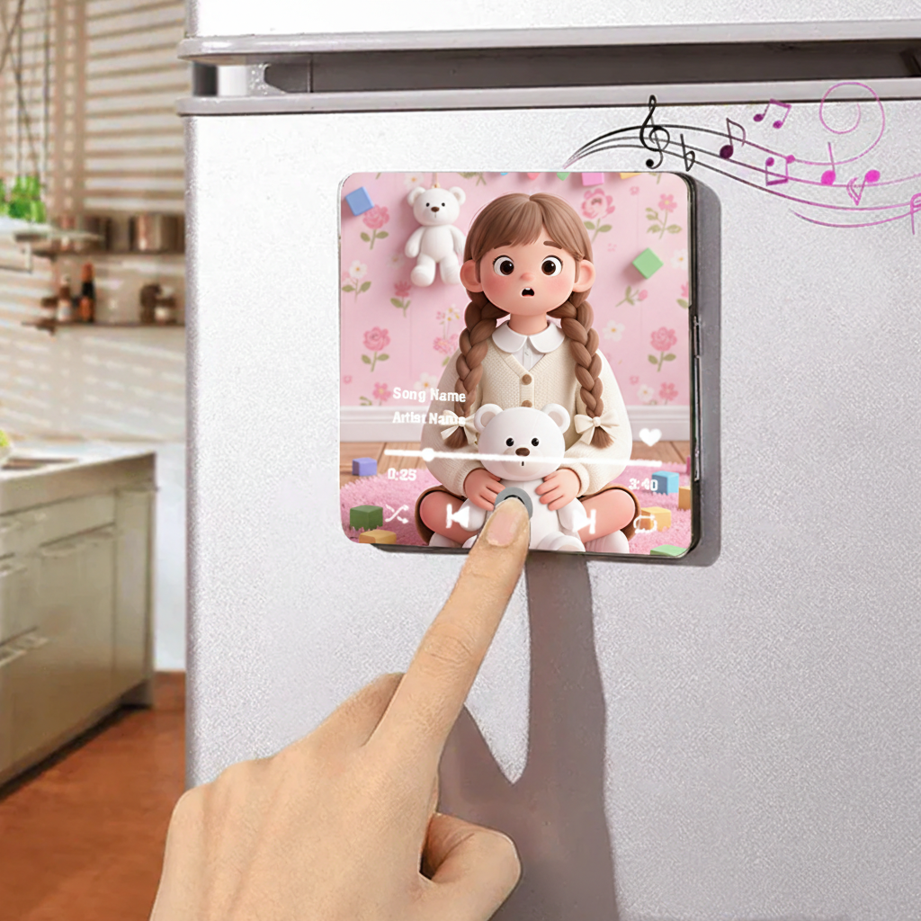 Personalized Song Fridge Magnet and Custom Music Refrigerator Magnets and Photo Fridge Magnet and Music Plaque and Christmas Gifts for Kids