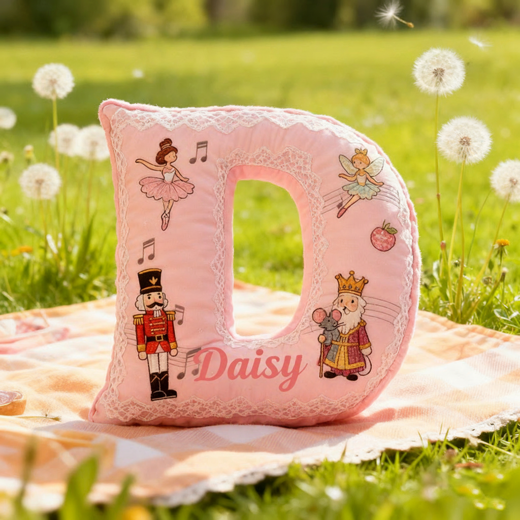 Personalized Graphic 3D Print Nutcracker Ballet Dance Pillow With Your Own Name Soft Stuffed Toy for Kids Unique Decorative Cushion for Girls' Room