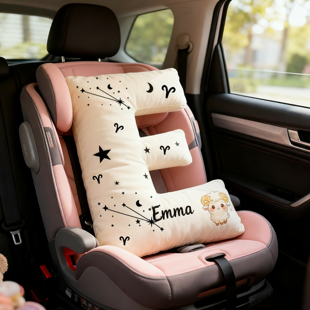 Personalized Zodiac Pillow with Constellations Zodiac Symbols Stars Moons and Cute Ram Design for a Cozy Astrological Touch Graphic 3D Print Pillow